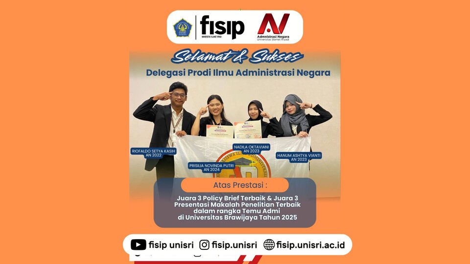 Mahasiswa Prodi Ilmu Administrasi Negara Unisri Raih Prestasi di Temu Administrator Muda 2025 Brawijaya
